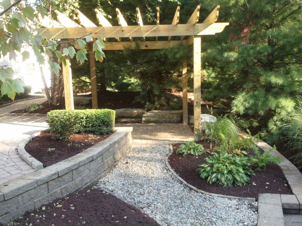 Encapsulated bed retaining wall Northeast Ohio.