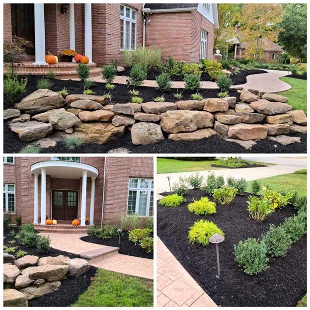 Repurpose rocks and slabs for front yard landscaping in Northeast Ohio