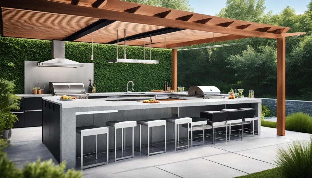 outdoor kitchen protected from the elements